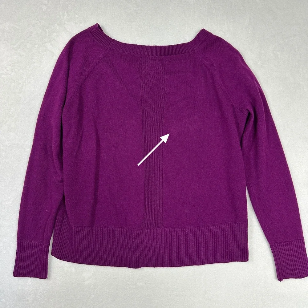 Lou & Grey Purple Long Sleeve Crew Neck‎ Sweater Sz XS Bohemian Artsy Colorful